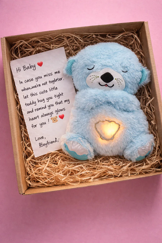 WAYANADAN "Valentine’s Breathing Teddy Bear Night Light"