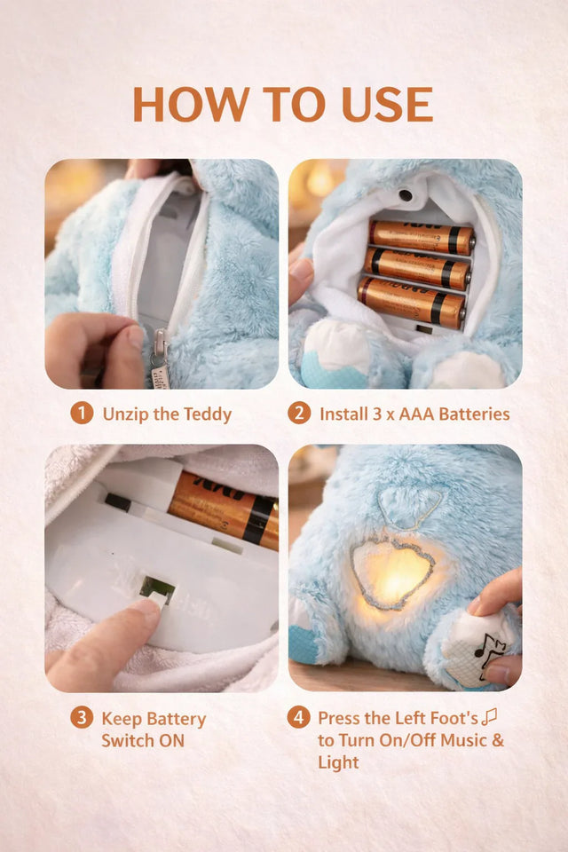 WAYANADAN "Valentine’s Breathing Teddy Bear Night Light"