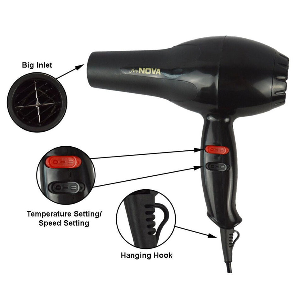 WAYANADAN Nova Big Hair Dryer (1800W) “Comes with a Warranty”
